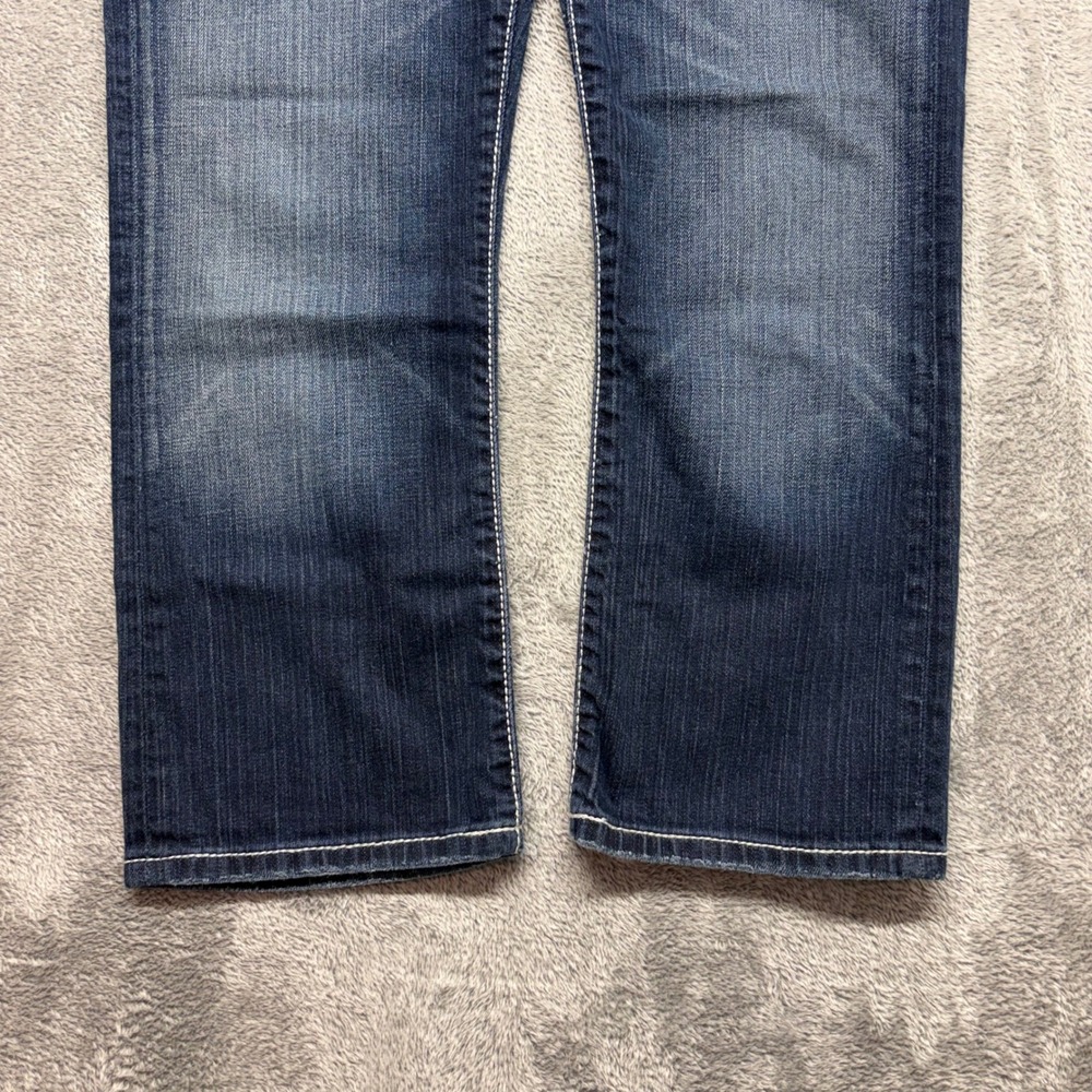 BKE Culture Bootcut Jeans Women 29 Blue Good Stretch Thick Stitch Zip Fly - Picture 5 of 16